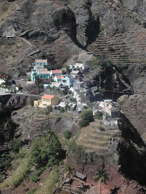 The village of Fontainhas on the island of Santo Antao, Cabo Verde.